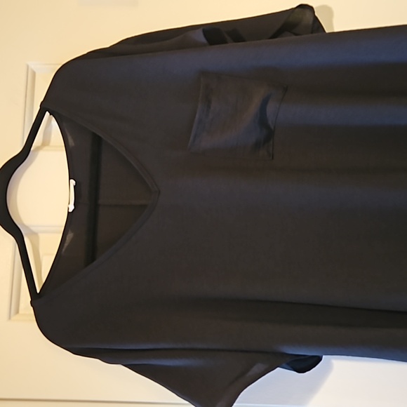 Cotton Bleu Black V-neck Blouse Size 2XL - Picture 3 of 8